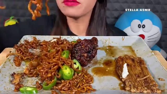 ASMR MUKBANG Spicy chicken Tteokbokki, Seasoned Chicken, Cheese Kimchi Gimbap, fried food, Eating