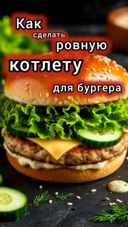 Секрет вкусных бургеров в ровной котлетке 👌