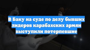 В Баку на суде по делу бывших лидеров карабахских армян выступили потерпевшие