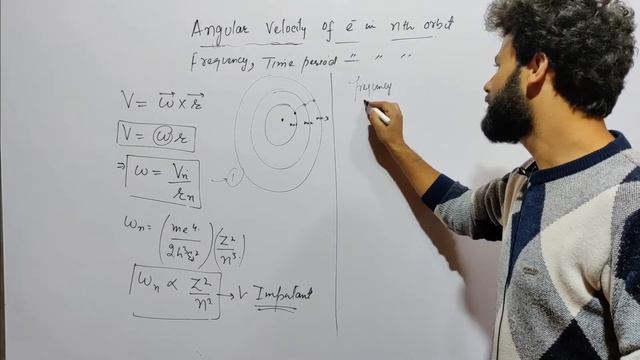 Lec.4|Angular Velocity,Frequency,Time period of electron in nth orbit|Bohrs model|NEET|12th|Haqnawa