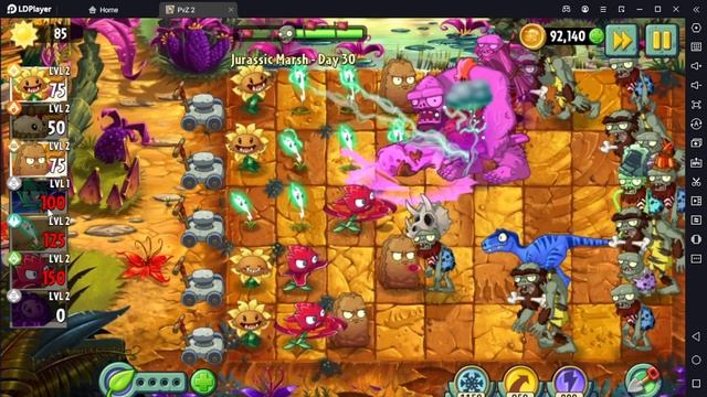 Растение против Зомби 2/PvZ2 Adventure Jurassic Marsh Day 30/Юрское Болото День 30 смотреть онлайн