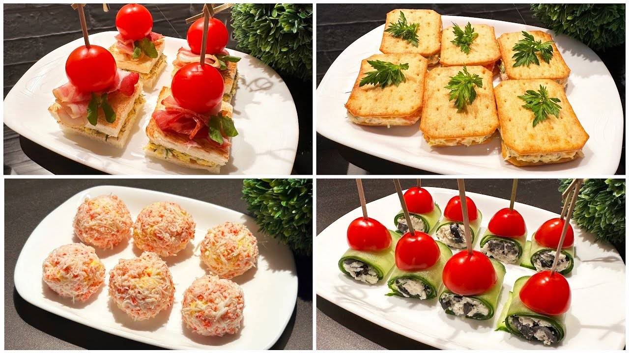 Закуски за 5 Минут на ПРАЗДНИЧНЫЙ СТОЛ! Вкусные и Быстрые закусочные Бутерброды!
