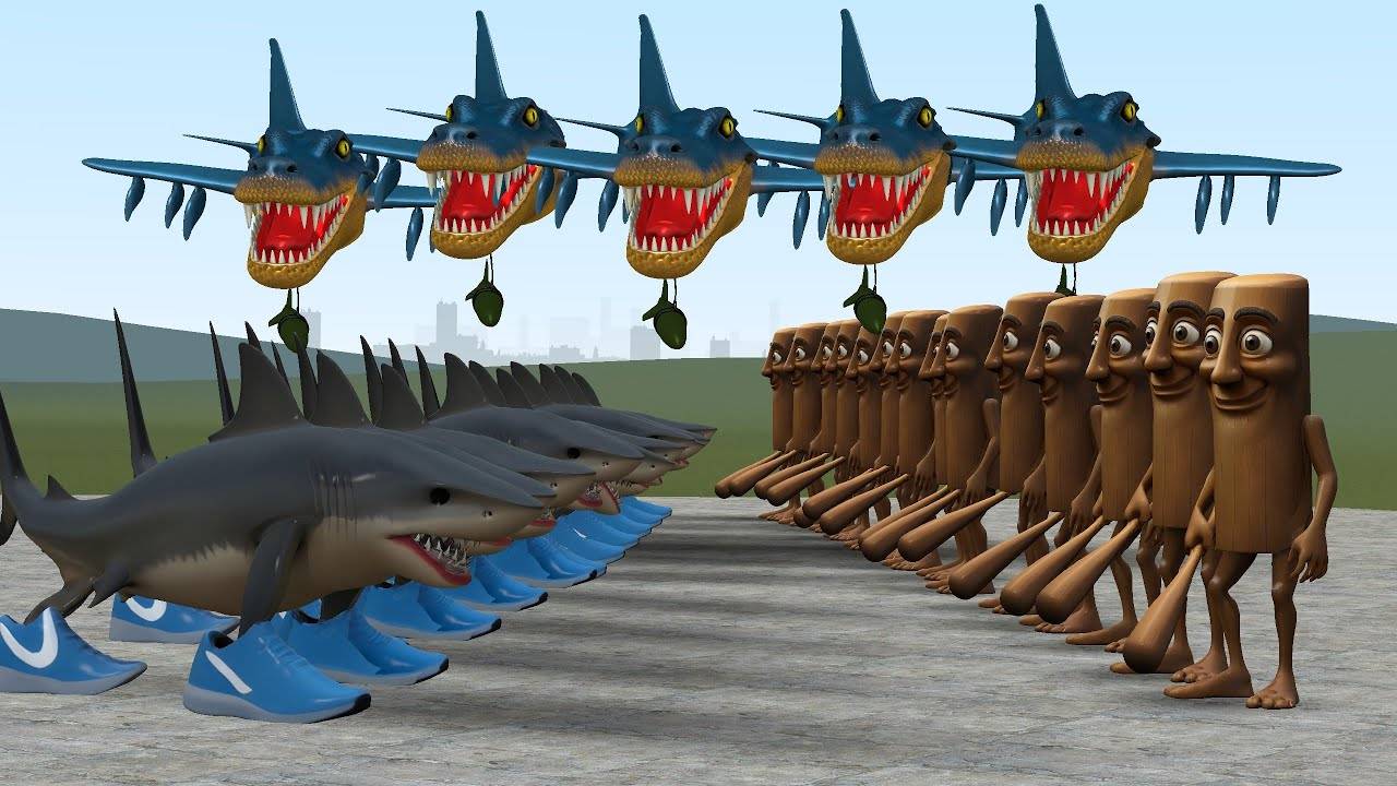 TUNG TUNG TUNG SAHUR ARMY VS TRALALERO TRALALA ARMY VS BOMBARDINO CORCODILO ARMY В ГАРРИС МОДЕ