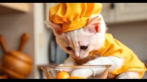Cat Daily Activities _ Cooking Brownies Cheese Cake