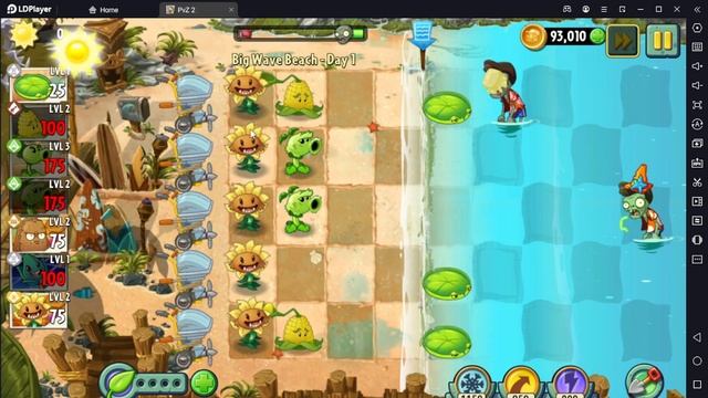Растение против Зомби 2/PvZ2 Adventure Big Wave Beach Day 1/Большая Пляжная Волна День 1 смотреть онлайн