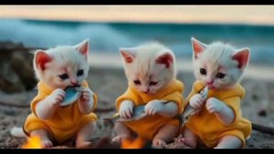 Cat Daily Activities _ Going Camping in the Beach