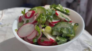 Салат Из РЕДИСКИ И ОГУРЦОВ с ИМБИРНОЙ Заправкой