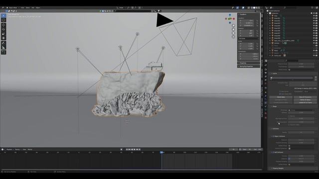 Experimental Blender Cloth Simulation / Vellum Growth in Blender