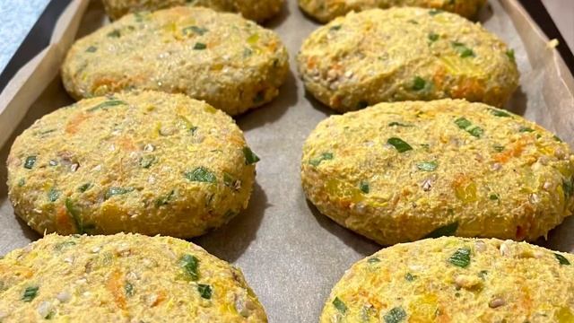 Chickpeas 🥕 buckwheat burger 🍔 Котлеты из овощей, гречки и нута со специями