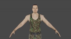 3D анимация мужчина в милитари