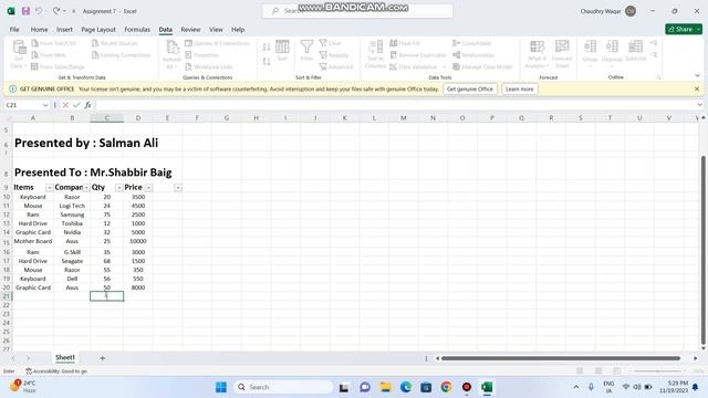 Filter Techneque using SUBTOTAL & SUM Formula in MS Excel