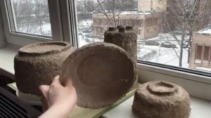 Зима, коты, пробую технику Папье -Маше