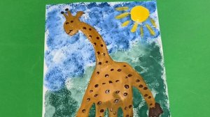 РИСУЕМ ГУАШЬЮ: ЖИРАФ НА ПРОГУЛКЕ