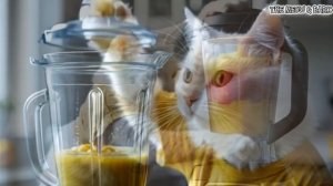 Cat Make Fruits Juice
