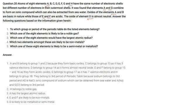 Class 10 Science Board and Important Questions CHAPTER 5 Periodic Table FULL