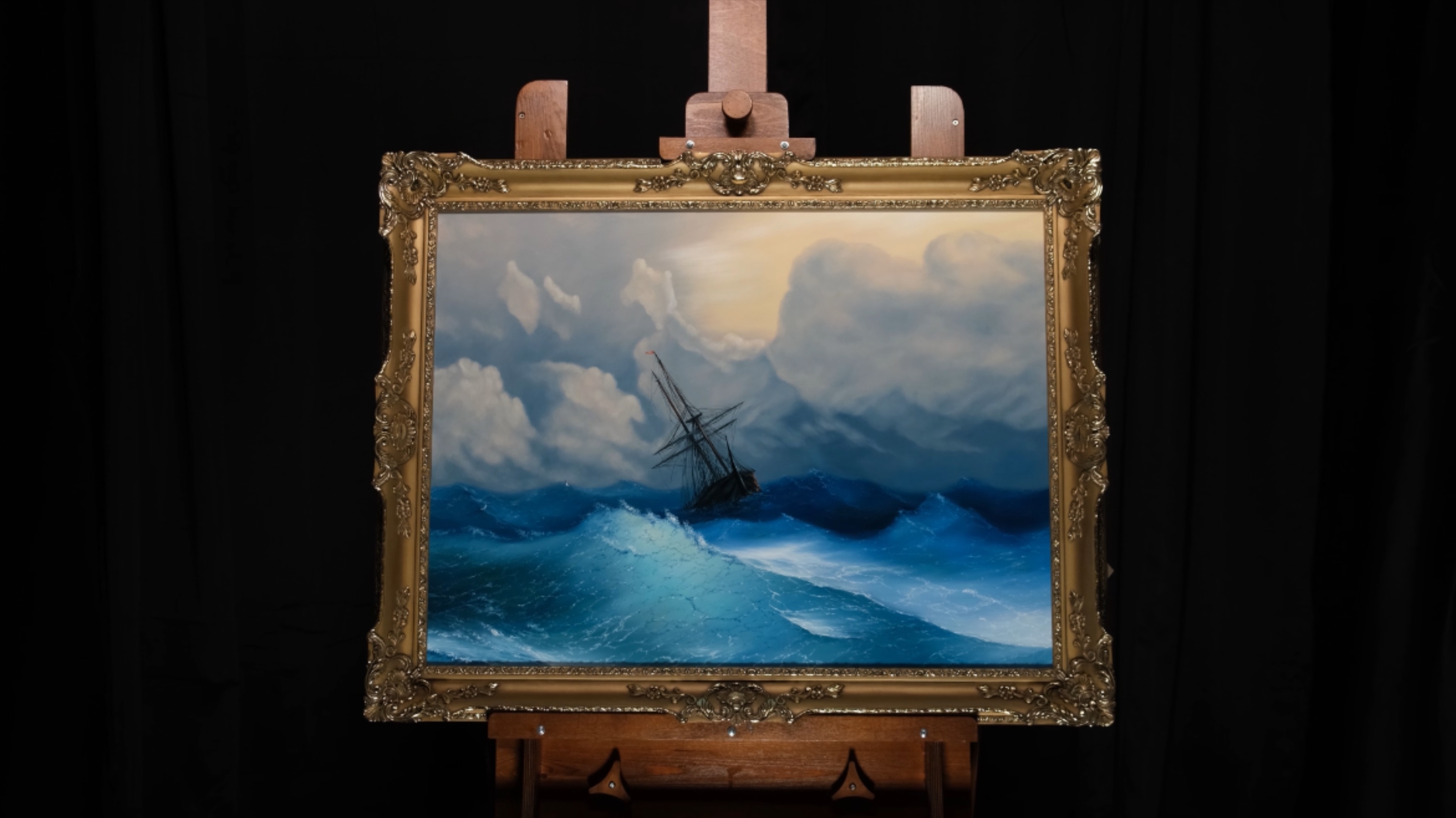 Иван Айвазовский «Корабль в бурном море» смотреть онлайн