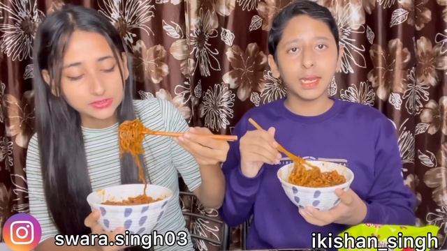 BlackBean Noodles Challenge |The Brown Siblings|