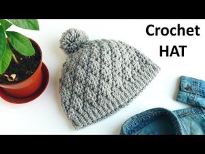 Детская шапка с узором Ромбы. Вязание крючком. Crochet Hat Tutorial