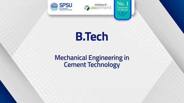 Job ready BTech programs at JK Cement's SPSU смотреть онлайн