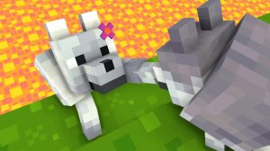 МАЙНКРАФТ ВОЛК СПАСАЕТ МАМУ ОТ ЗЛОГО МЕДВЕДЯ И ЛАВЫ