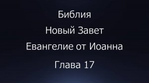 Библия. Новый Завет. Евангелие от Иоанна, глава 17.