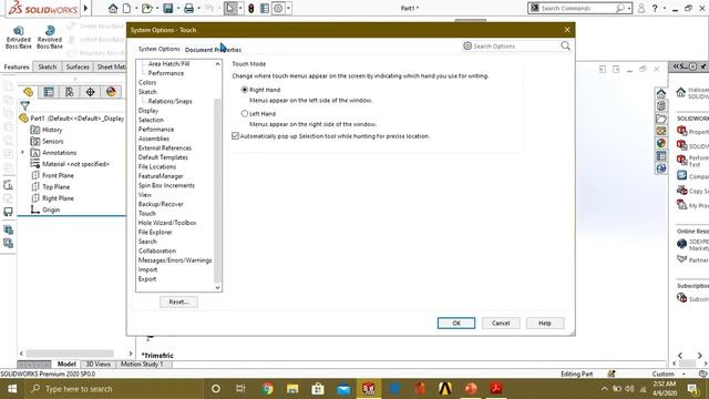 INTRODUCTION TO SOLIDWORKS | USER INTERFACE | SI UNITS | REFERENCE PLANES SOLIDWORKS 2020 PROPERTIE
