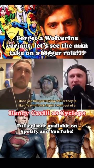 HENRY CAVILL AS CYCLOPS INSTEAD OF WOLVERINE?🤔 #deadpool #doctordoom #mcu #podcast #wolverine смотреть онлайн