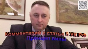 Комментарий к статье 5 УК РФ Принцип вины