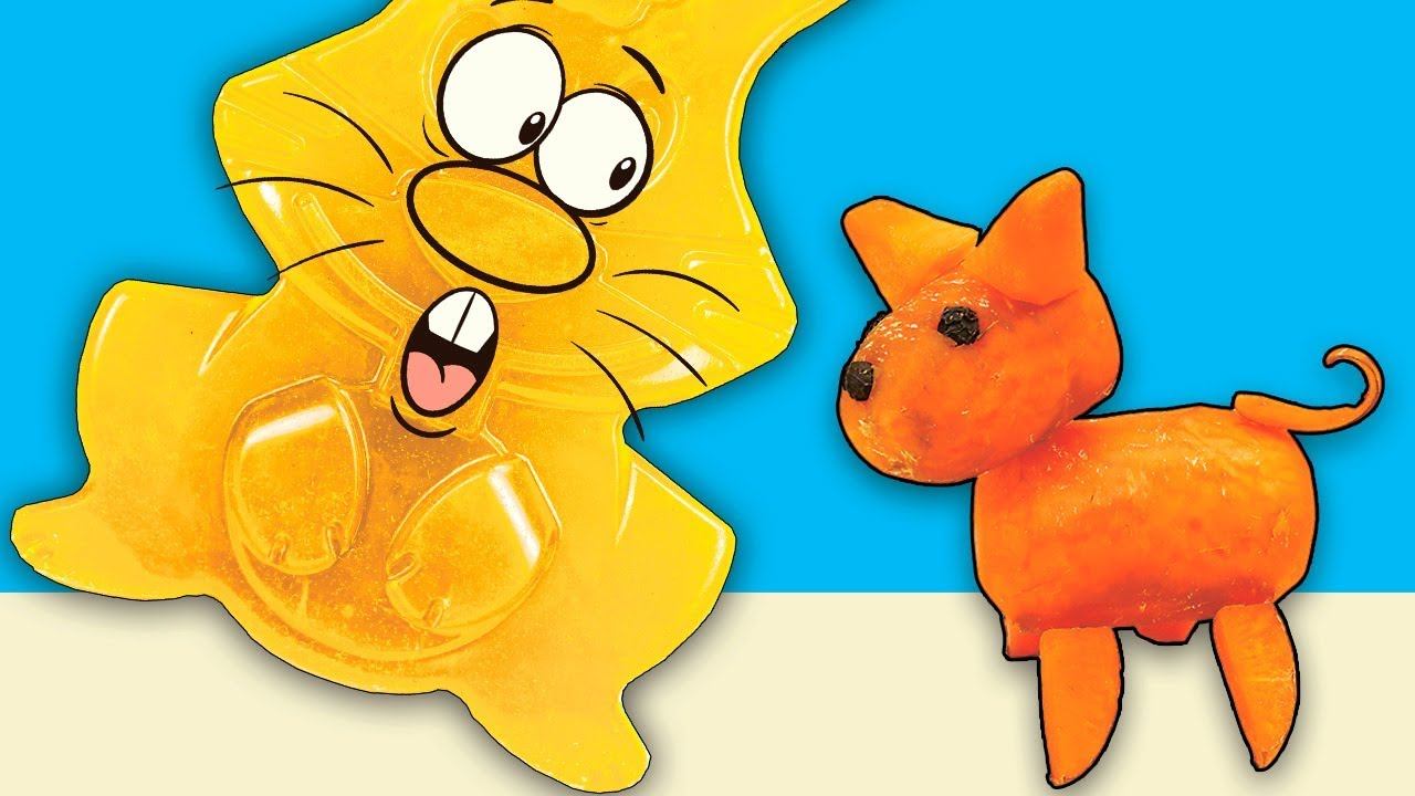 КАК СДЕЛАТЬ СОБАКУ ПОДЕЛКИ ИЗ МОРКОВКИ И ЖЕЛЕЙНЫЙ ЗАЯЦ ХАРИТОН / КАРВИНГ