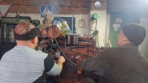 Запуск древнего дизель А 41 генератора из металолома