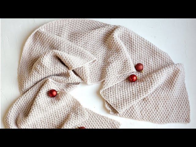 Идеальный двухсторонний шарф. Вязание спицами. Perfect scarf. Knitting.