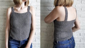 Простой летний топ крючком. Simple Crochet Tank Top Pattern
