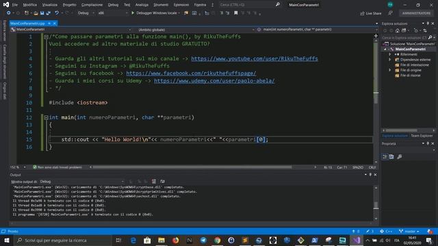 Tutorial C++ - Passare argomenti al Main - Lezione 31