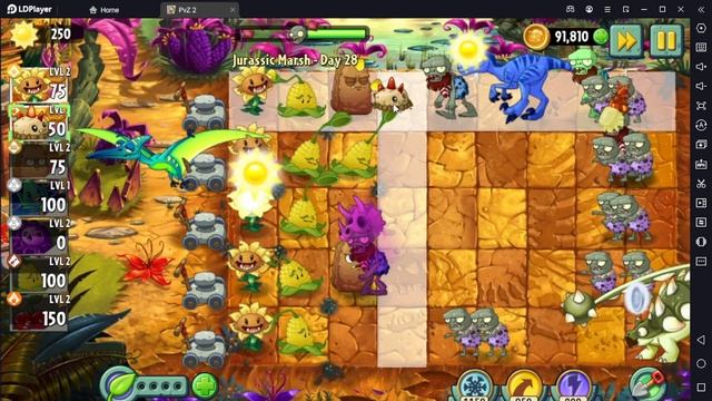 Растение против Зомби 2/PvZ2 Adventure Jurassic Marsh Day 28/Юрское Болото День 28 смотреть онлайн