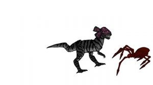 динозавр и паук