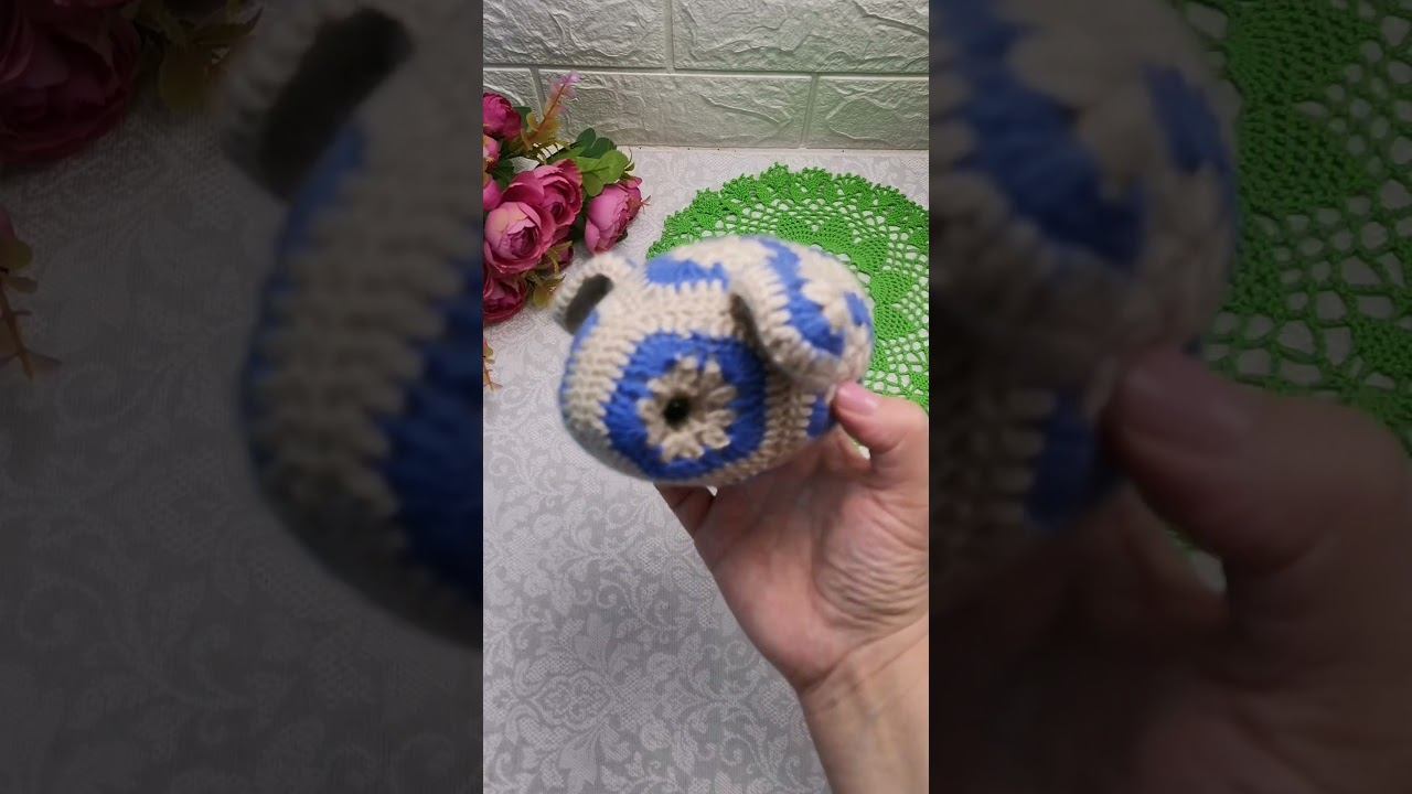 Мышка из мотивов. #вязаниекрючком #вязаниеназаказ #knitting #игрушки #crochet #handmade