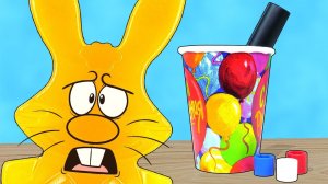 Необычные  крутые фокусы и трюки для желейного зайца Харитона.