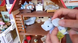 Sylvanian Families Cedar Terrace Set Up with the Ellwoods Elephant Family
