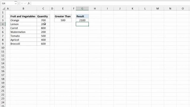 How to Sum if Greater Than in Excel