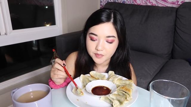 VEGAN GYOZA MUKBANG | He tried to scam me out of $400...