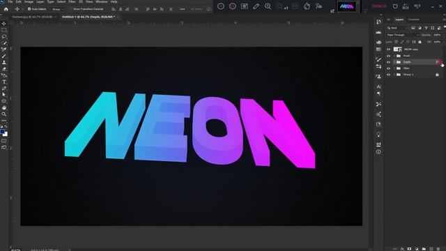 3D Neon Text Effect Photoshop Tutorials