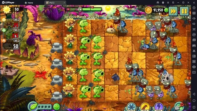Растение против Зомби 2/PvZ2 Adventure Jurassic Marsh Day 29/Юрское Болото День 29 смотреть онлайн