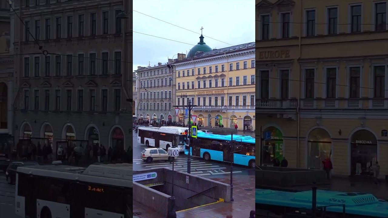 Rainy St Petersburg Nevsky Avenue Grand Hotel Europe #shorts #timelapse смотреть онлайн