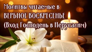В ВЕРБНОЕ ВОСКРЕСЕНЬЕ (Вход Господень в Иерусалим)