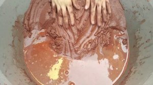 Asmr big Super soft red sand cement buckets crumbles+dipping in water