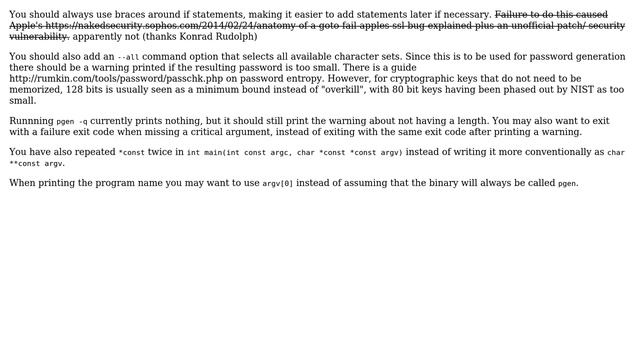 Code Review: Cryptographically Secure Password Generation in C (5 Solutions!!)