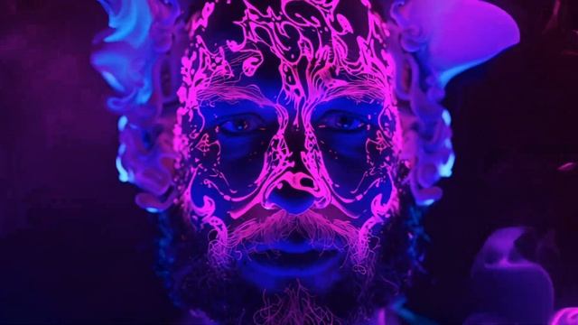 Нина Смит "Силуэт кита" - клип глазами нейросети | Стиль - психоделический неон и пятна Роршаха