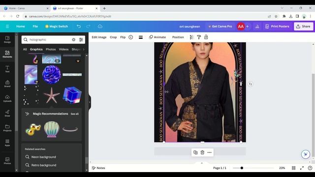 Seungkwan SEVENTEEN | KPOP Aesthetic Poster | Canva Tutorial FREE | Super MV | #MAMA2023 смотреть онлайн