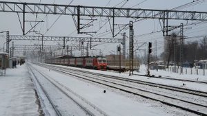 движение поездов по станции Ховрино Окт.ж.д. Литерный на 2ТЭП70БС, ЧС200, Сапсаны, Ласточки и Торжо