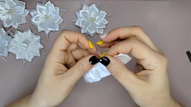 Гулька из атласной ленты 2,5 см . смотреть онлайн